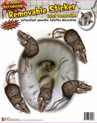 Details About Rats Rat Toilet Seat Cover Sticker Bathroom Decor Halloween Decor Party Novelty