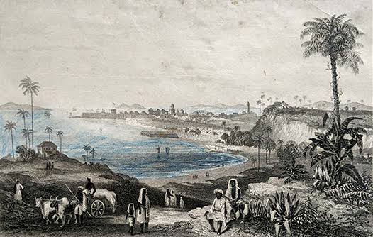 View of Bombay Showing The Fort - Old Print 1850 - Past-India