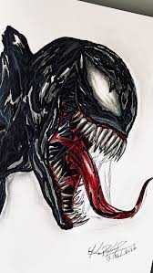 Venom on paper | Marvel character drawing 🔥🔥, #art #reel #drawing #marvel  #venom