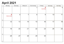 Fotokalender 2021 (vorlagen für excel, word & pdf) kostenlos in deutscher version downloaden! Kostenlos April 2021 Kalender Zum Ausdrucken Pdf Excel Word The Beste Kalender