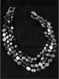4 Strand Dark Grey Mother Of Pearl Necklace Mother Of Pearl Necklace Pearls Pearl Necklace