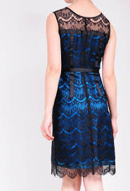 Luxury Indigo Blue Pure Silk Satin Black Eyelash Lace Sleeveless Pencil Formal Cocktail Dress 269 80 With Images Beautiful Dresses Frock And Frill Formal Cocktail Dress