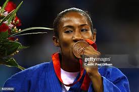 Ketleyn Quadros of Brazil celebrates after winning the bronze medal... News  Photo