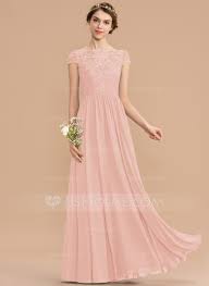 Us 114 00 A Line Scoop Neck Floor Length Chiffon Lace Bridesmaid Dress Jj S House Chiffon Lace Lace Bridesmaids Lace Bridesmaid Dresses