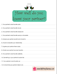 These are the best trivia games available for windows. How Well Do You Know Your Partner Free Printable Game