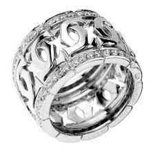 Cartier Double C Diamond White Gold Ring White Gold Rings Rings Jewelry Simple Diamond White