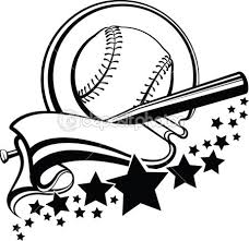 Baseball Glove Clipart Black And White Baseball Or Softball With Pennant Stars Design Stock Vector 12623399 Baseball Design Art Free Illustrations
