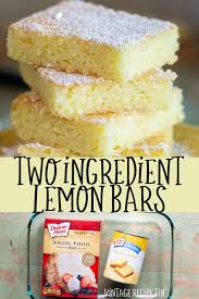 2 Ingredient Lemon Bars Recipe Lemon Bars Recipe Angel Food Cake Mix Recipes Lemon Recipes