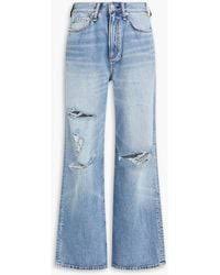 Rag & Bone Logan hoch sitzende jeans mit weitem bein in Blau