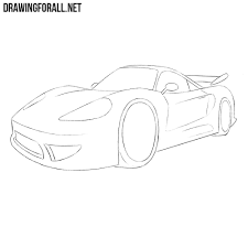 Draw the card body around the wheels. How To Draw A Cartoon Sports Car