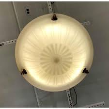 White Milk Glass Dish Brass Pendant