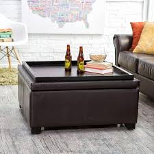 Best choice products pu leather square shape storage ottoman foot rest stool decor furniture w/large. 15 Best Ottoman Coffee Tables With Trays Decor Outline