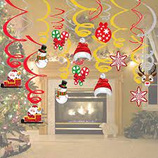 Don't hang that picture up there just yet. Amazon Com Christmas Decorations 30 Pcs Xmas Holiday Hanging Swirls Decoration Snowman Snowflake Ceiling Hanging Decor For Christmas Party Supplies Xmas Decor Home Kitchen