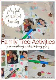 Evergreens in the science center. My Family Tree Activity For Kids Sensory Play And Pre Writing Little Bins For Little Hands