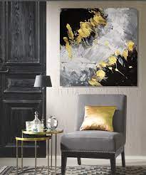 Grey Gold Black Art Elegant Wall Art For Livingroom Textured Etsy Elegant Wall Art Art Above Couch Above Couch Decor