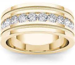 Imperial Diamond 1 1 10 Carat T W Diamond Men S 14kt Yellow Gold Wedding Band Walmart Com Yellow Gold Diamond Wedding Band Yellow Gold Wedding Band Mens Diamond Wedding Bands