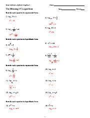 By searching the title, publisher, or authors of if you. A Pdf Kuta Software Innite Algebra 2 The Meaning Of Logarithms Rewrite Each Equation In Exponential Form 1 Log6 36 2 62 36 L 196 1 E 3 Log 14 2 142 Course Hero