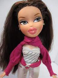 Bratz Doll Long Dark Brown Hair White Jeans Pink White Top Pink High Heels Bratz Brown Hair Blue Eyes Brown Hair Green Eyes Brown Hair And Hazel Eyes