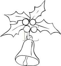Cartoon Of A Black And White Christmas Bell Mistletoe And Berries Royalty Free Clipart Picture Mistletoe Drawing Christmas Drawing Xmas Clip Art