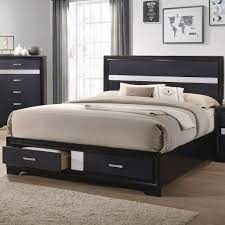 Atlantic concord queen platform bed with flat panel foot board and 2 urban bed drawers in walnut. Coaster Miranda Queen Storage Bed With 2 Dovetail Drawers Standard Furniture Panel Beds