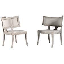 Pair of karl johann biedermeier chairs. Rare Pair Of Large Gustavian Klismos Chairs