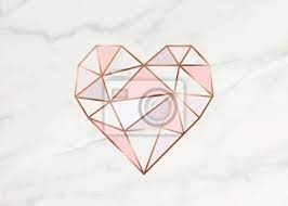 Customize your stuff with weirdly satisfying zodiac . Geometric Rose Gold Heart Shape With Marble Background Texture Wall Stickers Fashion Concept Symbol Myloview Com