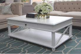 Hampton bay coffee table laguna point brown wicker steel outdoor patio storage. Manto Hamptons Style White Coffee Table French Place