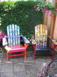 Garden Adirondack Chairs Decorative Furniture Painting Whimsical Painted Furniture Painted Chairs Diy