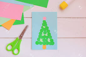 Handmade birthday cards are a perfect way to make anyone feel special on their birthday! Paper Christmas Greeting Card Made Of Simple Geometric Shapes Stock Photo Picture And Royalty Free Image Image 91820897