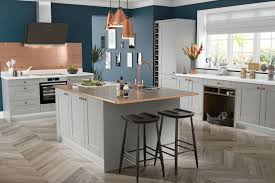 The beauty of earthstone worktops is if you scratch . Shaker Kitchen In Fossil Grey Wren Kitchens