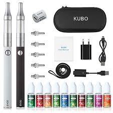 Kubo Elektronische Zigarette Komplett Starterset E Zigarette E Shisha Doppelset Und 10x 10ml Premium E Liquid Ohne Nikotin 2 Stuck Schwarz Weiss E Zigaretten
