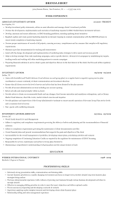 The following section reviews the best methods to incorporate your finance skills into your resume, cover letter and during a job interview for a. Investment Advisor Resume Sample Mintresume