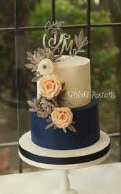 Navy Wedding Cake By Sihirli Pastane Http Cakesdecor Com Cakes 291554 Navy Wedding Cake Wedding Cake Navy Simple Wedding Cake Wedding Cakes Vintage