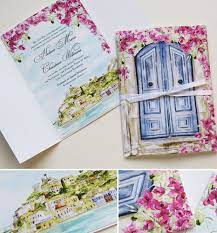 Greece Destination Wedding Invitation Destination Wedding Invitations Mamma Mia Wedding Whimsical Wedding Invitations