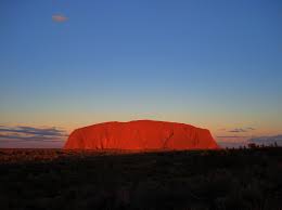 This is the shadow of the earth's horizon. Ayers Rock Uluru Sunset Uluru Kata Tjuta National Park Northern Territory Australia Mapio Net