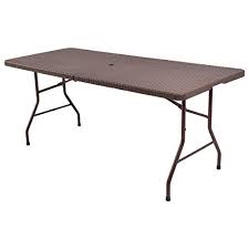 Tangkula 6 Center Folding Table Portable Rattan Design Indoor Outdoor Use With Carrying Handle Conti Folding Dining Table Wicker Dining Tables Folding Table