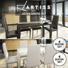 Dervish star chair is a modern dining chair with a comfortable upholstered seat and backrest on black powder, natural veneer steel or stainless steel base options. Artiss Dining Table And Chairs Set Of 4 5 7 Chair Glass Table Black White Ebay