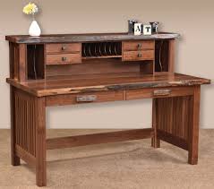 Grass grew along the edges of the road. Live Edge Amish Solid Wood Deluxe Writing Desk