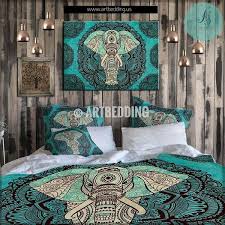 Elephant Bedding Bohemian Mandala Duvet Bedding Set Ethno Bohemian Bedding Set Boho Bdroom Decor Duvet Cover Sets Elephant Bedroom Elephant Decor Bedroom