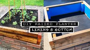 The porous landscape fabric will allow water to drain through the soil and out the drainage holes drilled in the box. Diy Raised Planter Box How To Add Waterproofing Liner And Bottom Youtube