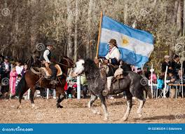 Um Gaúcho Com a Bandeira Argentina Que Monta Um Cavalo Em E Imagem de Stock Editorial - Imagem de cavalo, campo: 22285324