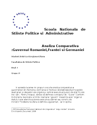 Franta este situata in vestul europei; Doc Analiza Comparativa Intre Guvernul Romaniei Frantei Si Germaniei Giorgiana Liliana Dobrica Academia Edu