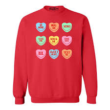 Shop4Ever Mens Valentines Day Candy Hearts Conversation Heart Crewneck  Sweatshirt XXX-Large Red - Walmart.com