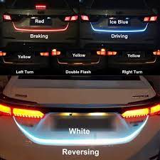 Led Strip Trunk Tail Brake Turn Signal Light Flow Type Ice Blue Red Yellow White 2018 Mycarboard Com Led Warning Lights Car Led Car