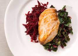 Chicken Grated Beets And Beet Greens With Orange Butter Recipe Bon Appetit