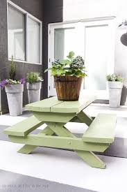 Kid S Picnic Table Makeover How To Paint Over Rotten Wood So Much Better With Age