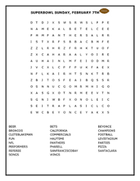 In 2017, the nfl announced that the game was officially awarded to tampa after the nfl moved the super bowl set for los angeles from 2021. Super Bowl Sunday February 7th Word Search By House Of Knowledge And Kindness