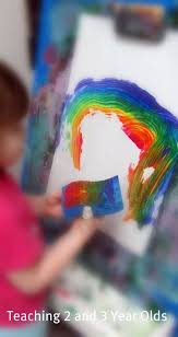 Teaching 2 And 3 Year Olds Rainbow Sponge Painting On The Easel Preschool Arts And Crafts Preschool Art Craft Activities For Kids