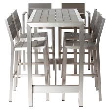 The fabric choice for your patio furniture depends on the budget, desired durability and preference for features such as weatherproof, uv resistant etc. Pangea Outdoor Betty Aluminum 7 Piece Rectangular Bar Height Patio Dining Set Walmart Com Walmart Com
