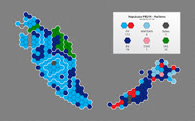 Calon barisan nasional, pakatan harapan, gagasan sejahtera, bebas. My Pru14 Hexmap Parlimen Malaysia